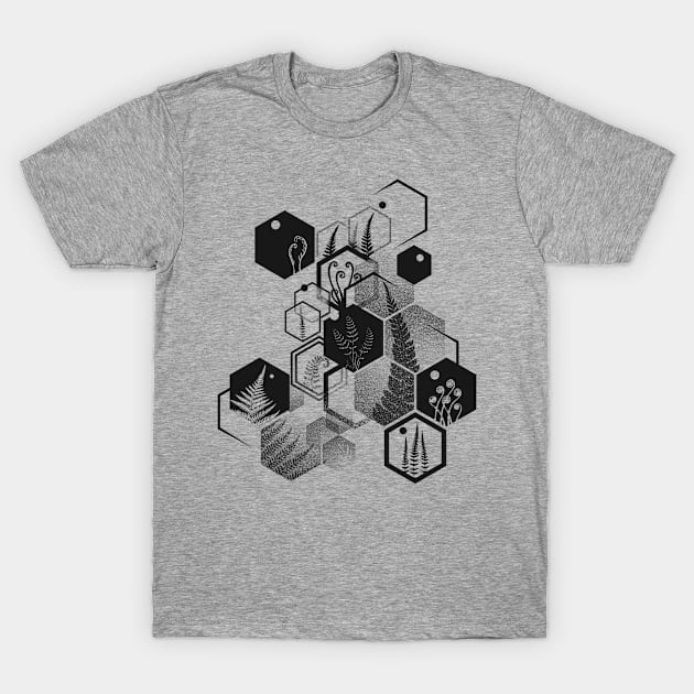 Hexagon Ferns T-Shirt by Bongonation